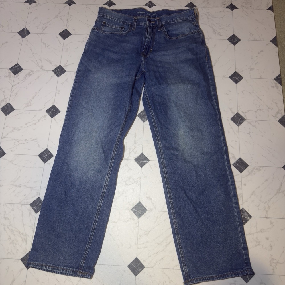 Old Navy Loose Fit Jeans Mens 32x32 Medium Wash Denim Built In Flex Stretch